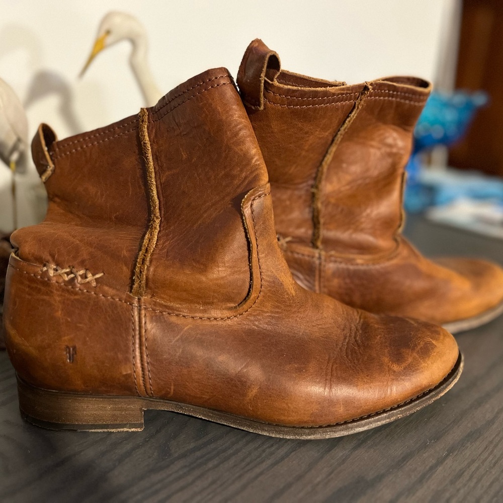 Frye slouch ankle boots.